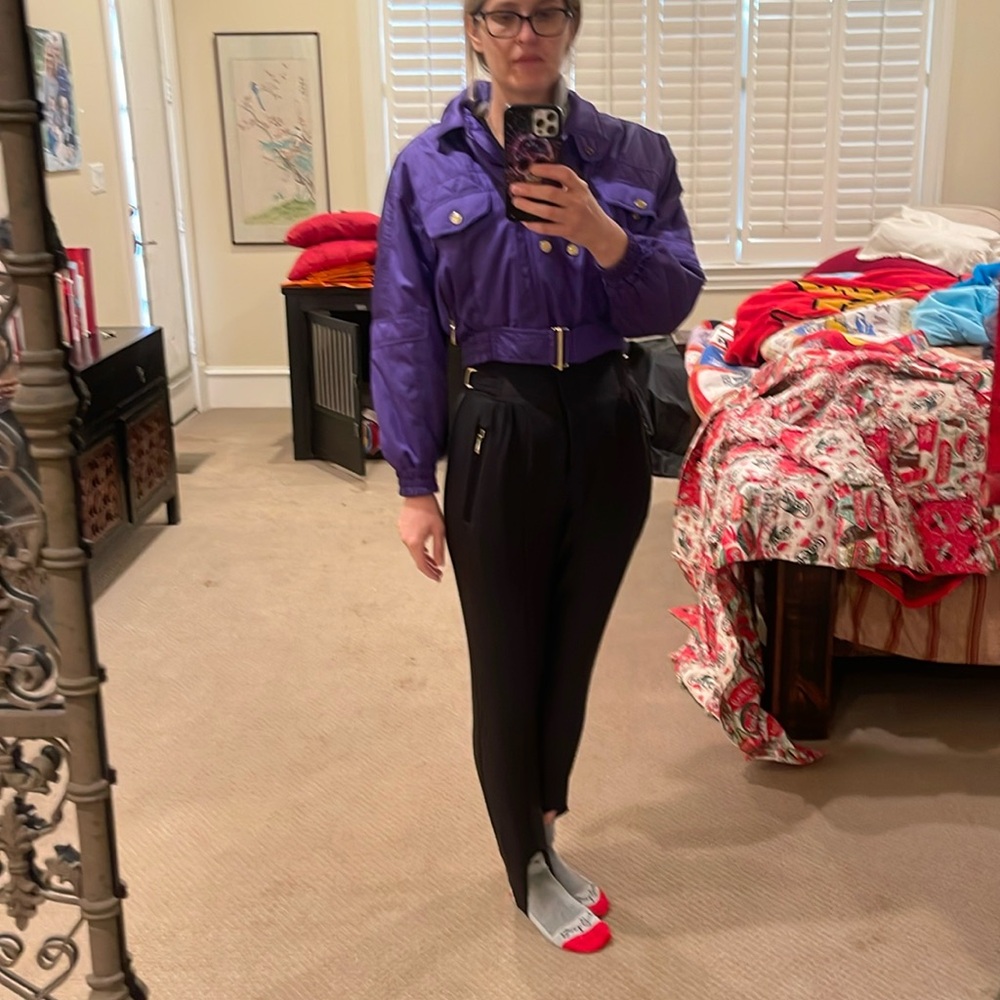 Vintage Etirel Ski Suit with cropped Purple Jacket- size L